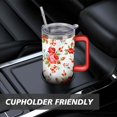 thumbnail image 7 of 40 Oz Flowers Tumbler with Handle and Straw,Double Wall Vacuum Reusable Stainless Steel Water Bottle Leak Proof Insulated Travel Mug Iced Coffee Cup, for Iced or Cold Beverages, 7 of 7