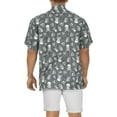 thumbnail image 4 of LA LEELA Men's Hawaiian Short Sleeve Summer Caribbean Party Shirt Holiday Halloween Costumes Button Down Shirts for Men M Allover Bones Skull Grey, 4 of 6