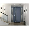 thumbnail image 6 of Front Exterior Prehung Steel Door / Cynex 6777 Grey / 2 Side Exterior Windows / Stainless Inserts Single Modern Painted-W14+36+14" x H80"-Left-hand Outswing, 6 of 6