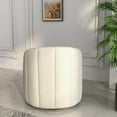 thumbnail image 3 of SEYNAR Mid Century Pumpkin-Designed Swivel Cuddle Barrel Sofa Chairs,360 Degree Swivel Armchairs for Living Room,Adult(White), 3 of 10