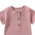 thumbnail image 4 of WUANDIXFA New Born Clothes Baby Girl 3 6 9 12 18 24 Months Baby Boy Girl Soft Short Sleeve Bodysuit Stylish Newborn Bodysuit,Pink,9-12 Months, 4 of 4