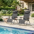 thumbnail image 2 of Outsunny 2 Piece Foldable Lounge Chair with Canopy Shade, Dark Grey, 2 of 10