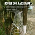 thumbnail image 4 of 50 ft Double Helix Wire Barbed Wire Fence,1 Rolls Galvanized Razor Wire Roll,Silver Steel Fencing for Garden,Yard and Perimeter Security, 4 of 7