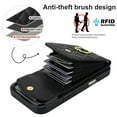 thumbnail image 2 of For iPhone 17 Pro Case Premium PU Leather Accordion Folding Wallet & Card Holder With RFID Shielding Material Phone Case With Adjustable Ring Holder And Detachable Crossbody ＆ Wrist Strap,Black, 2 of 8