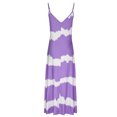 thumbnail image 5 of Usmixi Summer Dresses for Women Sleeveless V-Neck Striped Print Long Sun Dress Beach Vacation Spaghetti Strap Plus Size Long Dresses Purple M Up to 65% off, 5 of 7