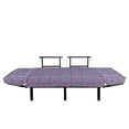 thumbnail image 3 of Purple Mandala Futon Couch, Middle Eastern Oriental with Ornamental Featured Lines, Daybed with Metal Frame Upholstered Sofa for Living Dorm, Loveseat, Dried Rose Pale Blue, by Ambesonne, 3 of 4