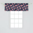 thumbnail image 2 of Ambesonne Floral Window Valance, Brush Flower Bouquet, 54" X 18", Coral Pink and Dark Blue, 2 of 3