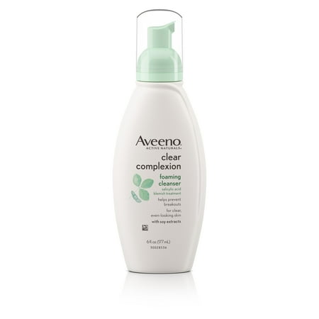 Triple Care Cleanser - Aveeno Clear Complexion Foaming Facial Cleanser with Soy, 6 fl. oz