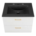 thumbnail image 2 of Modway Daybreak 24" Rubberwood MDF Particleboard Bathroom Vanity in White/Black, 2 of 8