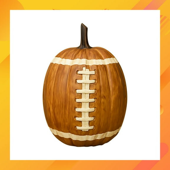 🔥 2025 NEW!!!  Football Pumpkin Resin Decor Ceramic Pumpkin Decor Halloween Vintage Resin Football Pumpkins Fall Figurine Decor