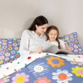 thumbnail image 5 of Homewish Multicolor Daisy Queen Comforter Set,Cartoon Flower Floral Bedding Sets,Geometric Polka Dots Bedding Comforter Set For Teens,Microfiber Bedroom Decor Reversible,3-Piece, 5 of 8