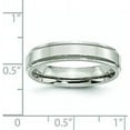 thumbnail image 6 of Chisel Stainless Steel Polished 5.2mm Ridged Edge Band - Ring Size 11.0, 6 of 8