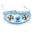 thumbnail image 3 of Pulsera de cuero de pareja de dibujos animados de Disney, brazalete de Lilo y Stich azul de piedras preciosas de tiempo, joyería versátil de moda Retro para niñas, 3 of 5