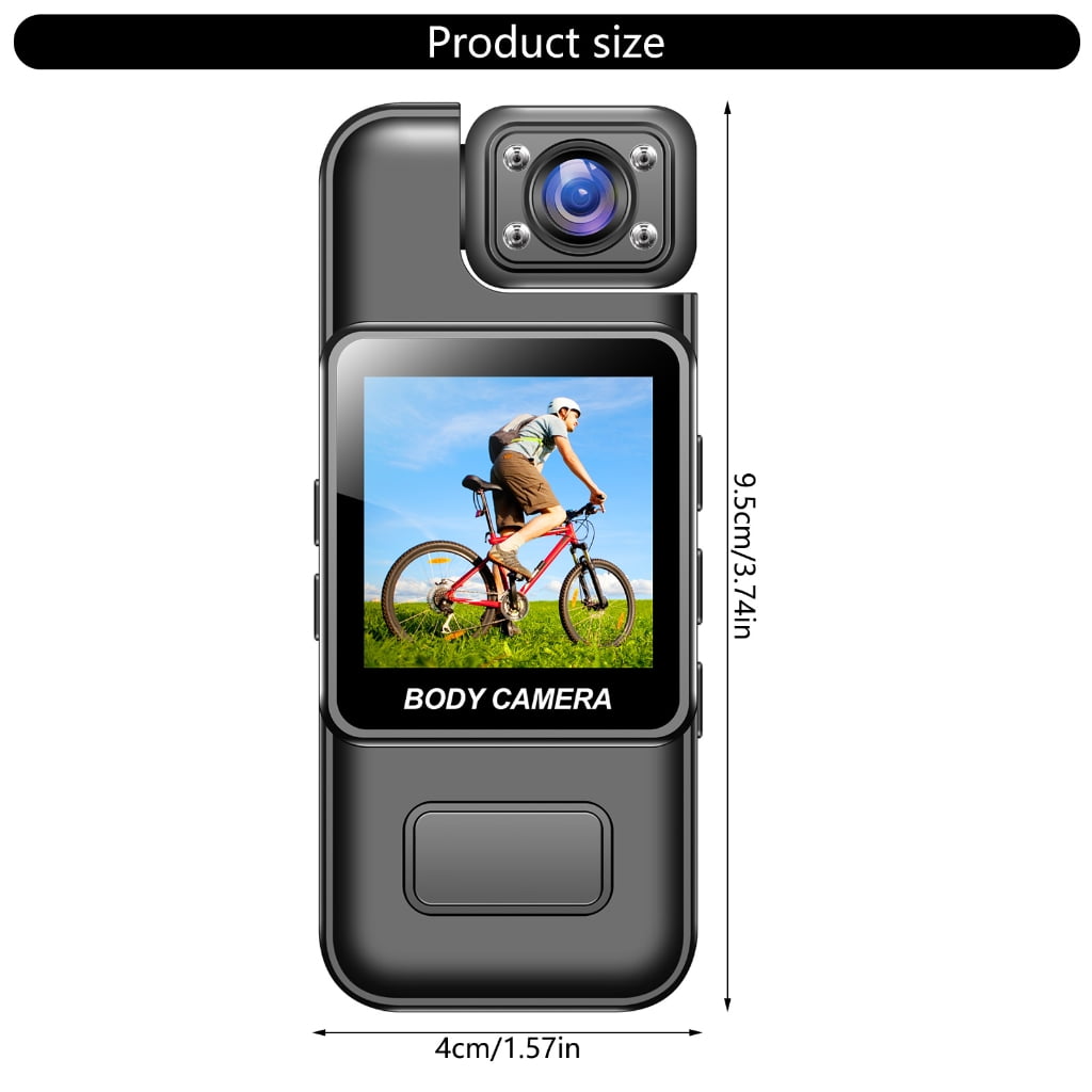 Tizuqe 4K Body Camera Video Recorder with Rotating Lens Supports 128GB