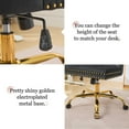 thumbnail image 4 of PAPROOS Vanity Chair, Swivel Home Office Chair, Ergonomic Home Desk Chair with Golden Metal Base, Adjustable Height, Velvet Upholstered Tufted Button Task Chair, Black, 4 of 10