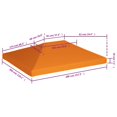 thumbnail image 4 of vidaXL Couverture de Toit de Gazebo 310 G/m2 4x3 m Orange, 4 of 4