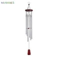 thumbnail image 2 of BadPiggies Wind Chimes Outdoor, Large Wind Chimes, 33" Garden Chimes with 6 Aluminum Tuned Tubes for Indoor Outdoor Garden Patio Decor, Sliver, 2 of 7