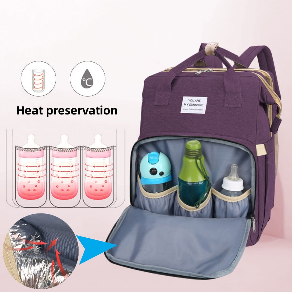 Diaper Bag Backpack with Changing Station for Boys Girl - External usb charging port Large Travel Waterproof Diapers Bag with Stroller Straps, Portable Diaper Changing