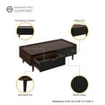 thumbnail image 4 of Manhattan Comfort Duane Table Basse Moderne à Nervures avec Tiroir et Tablette, Brun Foncé et Noir, 4 of 5