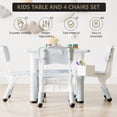 thumbnail image 4 of Adjustable Kids Table and 4 Chairs Set - Whiteboard Desktop, Safe Smooth Design, Multi-Use, Easy-Clean - Arts & Crafts Furniture for Home, Study room, Playroom - Light Gray, As Show, 4 of 7
