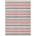 thumbnail image 2 of 8' X 10' Pink And Gray Striped Washable Indoor Outdoor Area Rug, 2 of 5