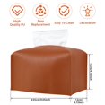 thumbnail image 2 of 2Pcs Tissue Box Covers Rectangular PU Leather Tissue Box Holder with Bottom Belt Decorative Facial Napkin Holder Waterproof Facial Paper Organizer Foldable Tissue Case Cube for Home, 2 of 8
