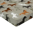 thumbnail image 2 of Ambesonne Horses Fitted Sheet 2 Pcs Set, Stallion Galloping Motif, Twin XL, Multicolor, 2 of 3