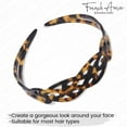 thumbnail image 4 of French Amie Filigree Wide 1" Celluloid Handmade Headband for Women, 4 of 21