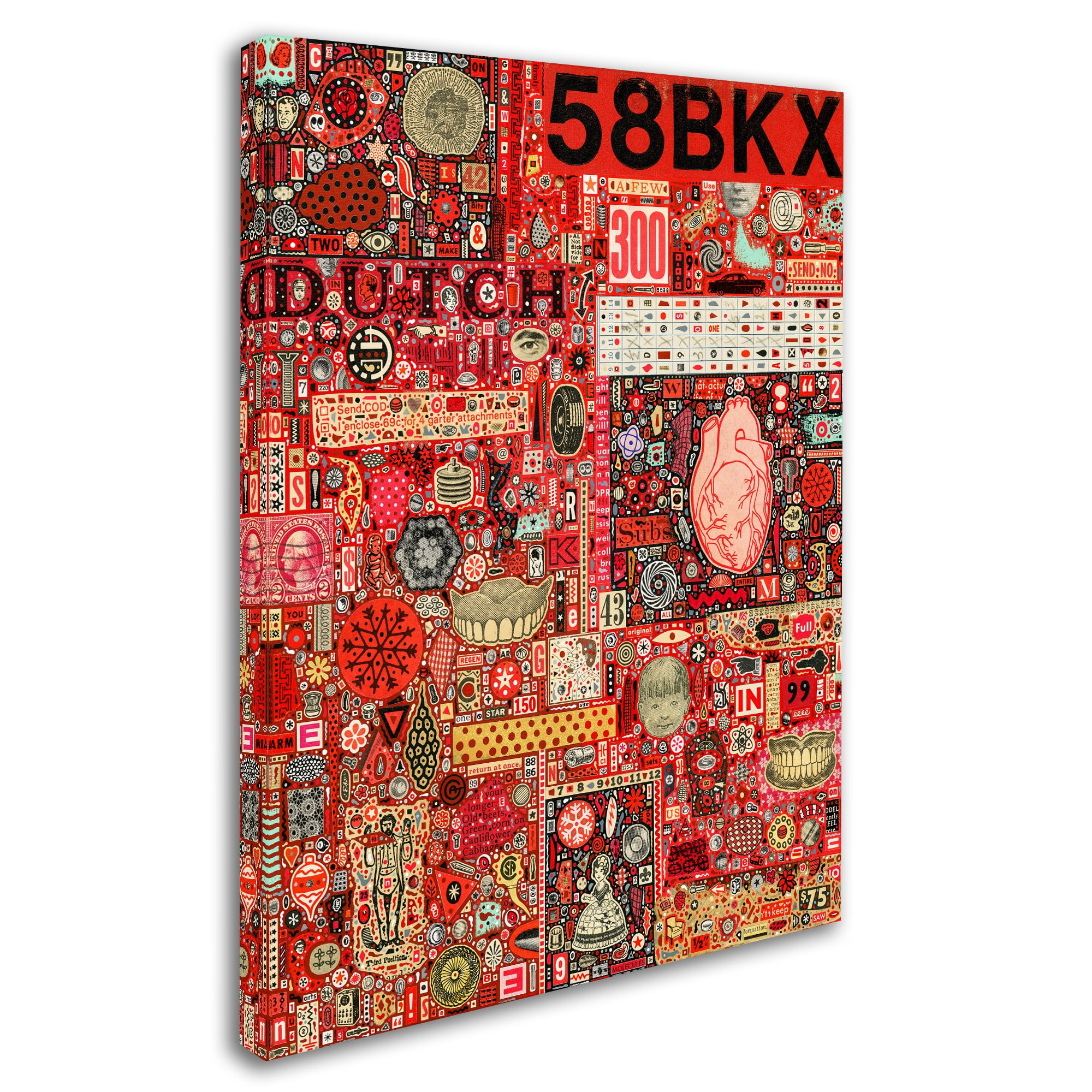 Trademark Fine Art 'Big Numbers Heart And Teeth' Canvas Art by Colin Johnson