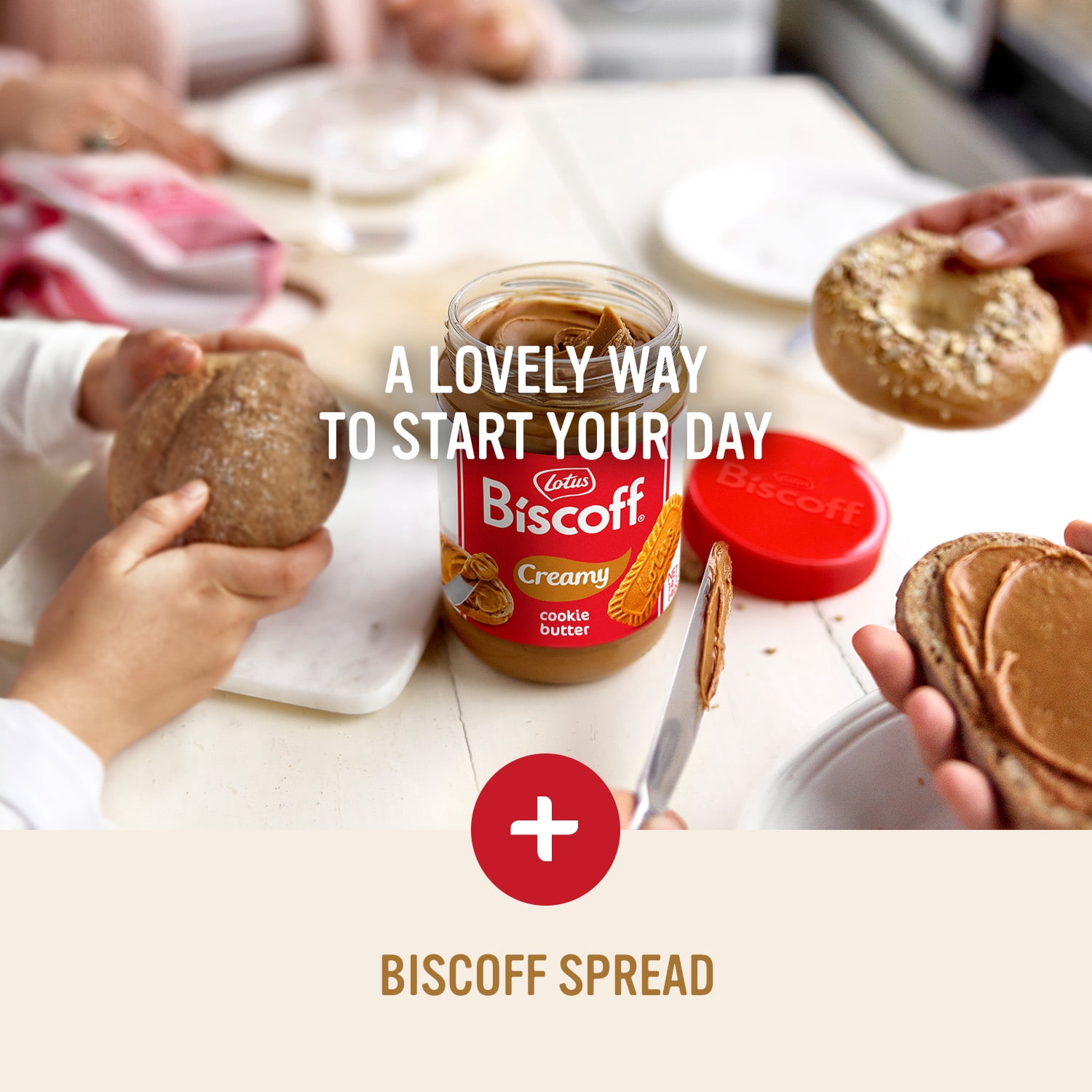 (4 pack) Lotus Biscoff Creamy Cookie Butter, Nut-Free Spread, 25.4oz, Value Size