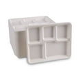 thumbnail image 4 of Boardwalk TL-15-TBW 5-Compartment 8 in. x 10 in. Bagasse Dinner Tray - White (500/Carton), 4 of 10