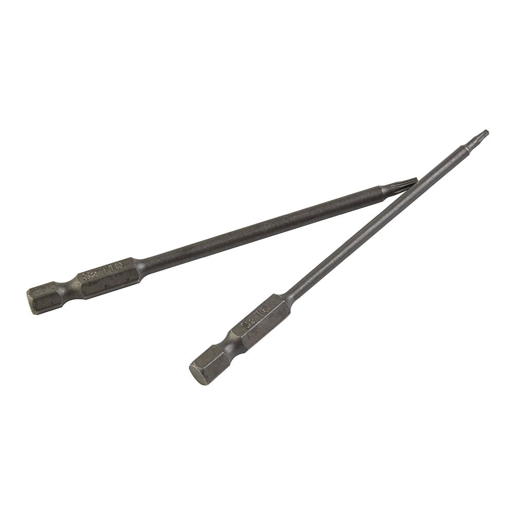 Extra Long Torx Screwdriver Bit Set - 11pc Magnetic S2 Steel Star Bits, 200mm/7.9" Length, 1/4" Hex Shank (T6-T40)