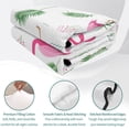 thumbnail image 4 of Twin XL Quilt Set 68''x98'', Pink Flamingos Lightweight Summer Bedspread Coverlet Set with 2 Pillow Shams, Summer Green Tropical Palm Leaves Breathable All Season Quilt Bedding for Dorm/Guest Room, 4 of 9