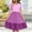 Purple, variant on FamilyThread Girls Summer Dresses with Ruffle Short Sleeve Casual A-Line Swing Twirly School Colorful Sundress For 5-14Y
