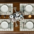 thumbnail image 5 of Smile Blue Pumpkins Eucalyptus Leaves Fall Thanksgiving Table Placemat 4 Set 12 x 18, 5 of 7