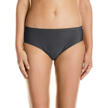 - ATHENA Women's Cabana Solids Landa Mid Waist Bikini Bottom, Black, XS
