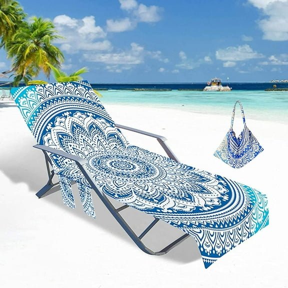 NAMZI Lounge Chair Beach Towel Cover Microfiber Pool Sunbath Lounge Chair Cover,Outdoor Patio Chairs and Recliners Cover,Chaise Lounge Chair Cover with Side Pockets,Sunbathing Fast Drying Terry Towels