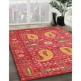 thumbnail image 3 of Ahgly Company Machine Washable Indoor Square Traditional Ferrari Red Area Rugs, 6' Square, 3 of 7