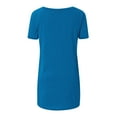 thumbnail image 5 of iHengLiXing Plus Size Spring Tops for Women 2025 Dressy Casual Fashionable Women's Summer Solid Neck T-shirt Short Sleeved Casual Blue S, 5 of 5