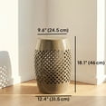 thumbnail image 3 of Outsunny Table d'Appoint Extérieur de 12,4 Pouces, Table d'Extrémité Ronde en Tambour Creux, Kaki, 3 of 10