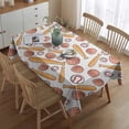 thumbnail image 2 of White Orange Baseball Gear Pattern Rectangle Tablecloth 60"x84",Waterproof Polyester Rectangle Table Cloth, Wipeable Spillproof Polyester Tablecloth for Dining, Camping, Indoor and Outdoor, 2 of 5