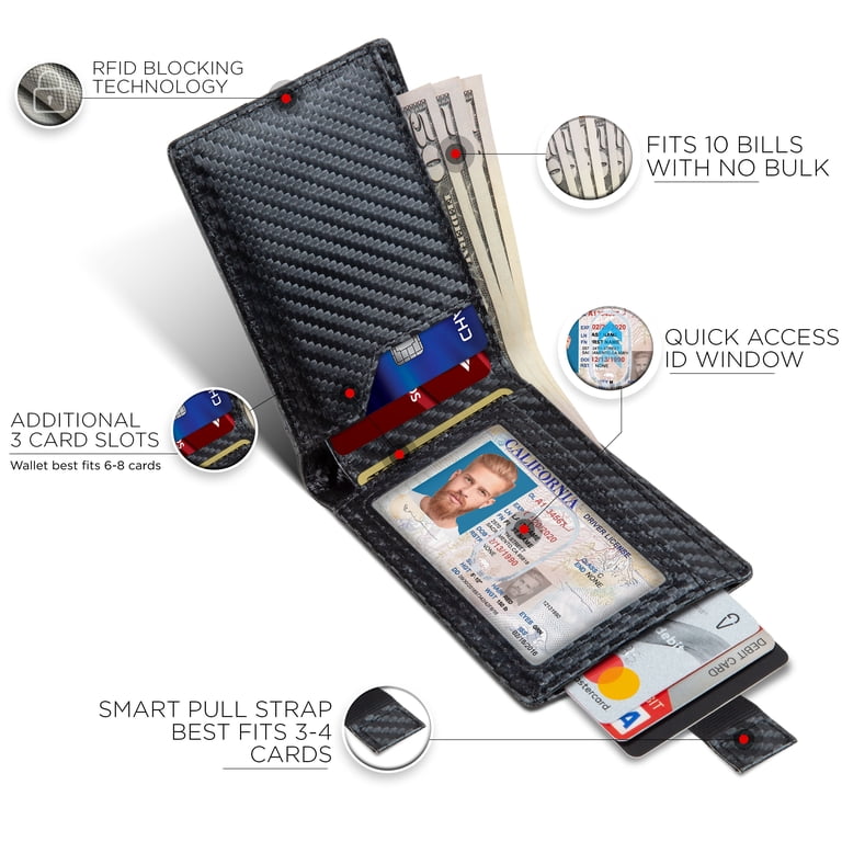 Serman Brands RFID Blocking Bifold Wallet, Carbon Fiber photo 5