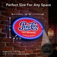 thumbnail image 6 of Licensed Pepsi Cola Beverage LED Neon Rope Sign 16" Oval Vintage Light Up Wall Decor Retro Soda Logo Marquee Sign for Man Cave Bar Garage Game Room USB or Battery Powered Wall Art, 6 of 9