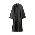 thumbnail image 1 of Bathrobe for Women, Loose-Fit Solid-Color Polyester Robe with Slim Tie Belt and Front Pockets, Lightweight Soft Comfort, Casual Wear for Home or Vacation, 1 of 4