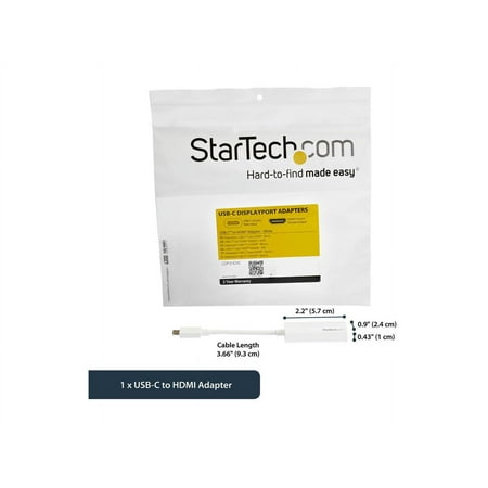 StarTech.com - USB Type-C to HDMI External Video Adapter - White