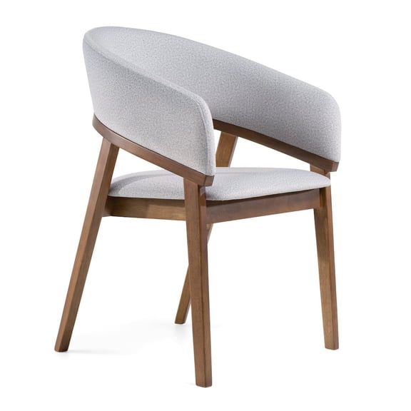 Modrest Truman - Mid-Century Modern Grey   Walnut Dining Chair