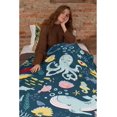 thumbnail image 6 of Cute Blue Sea Creatures Octopus Whale Flannel Blanket for Autumn Winter Gifts Warm Cozy Soft Funny Print Throw for Bed Couch Sofa 50\u201d×40\u201d Small for Kid, 6 of 6