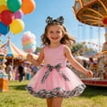 thumbnail image 2 of XAOFW Girl Skirt Carnival Tutu With Black White Stripe Print Bowknot Party Soft Breathable Party Skirts, 2 of 3