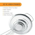 thumbnail image 3 of Kitchen Supply Set of 4 Fine Mesh Stainless Steel Strainers with Wide Ear Design, 3", 4", 5.5", 8", 3 of 5
