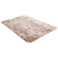 thumbnail image 2 of Non-Slip Backing Living Room Area Rug Tie-Dyed Dusty Pink High Pile Soft Plush Shaggy Furry Bedside Playroom Dorm Carpet Soft Small Coffee Bathroom Rug Contemporary,Khaki 3'x2'(40x60cm), 2 of 9